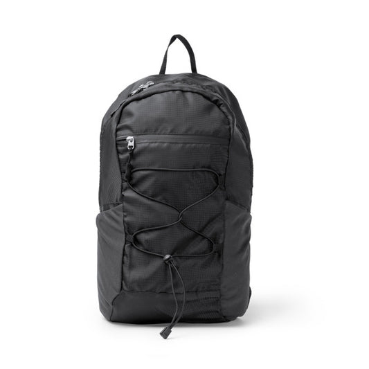 Stamina CAPITAN 420D RPET backpack in black - promotional merchandise printed with your company logo