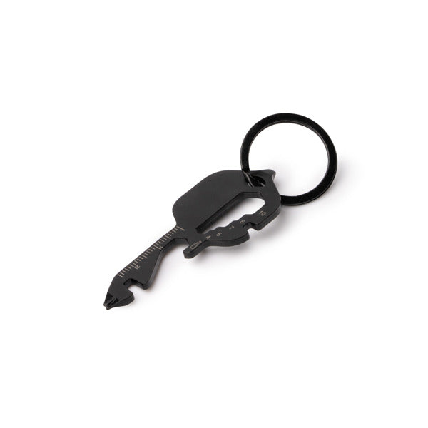 Stamina KERMAN Stainless steel keyring in black - promotional merchandise printed with your company logo