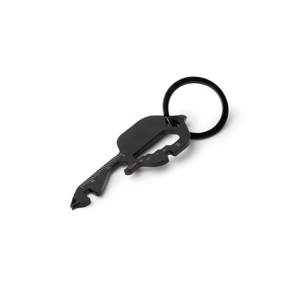 Stamina KERMAN Stainless steel keyring in black - promotional merchandise printed with your company logo