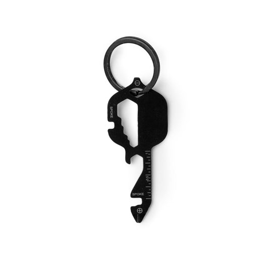 Stamina KERMAN Stainless steel keyring in black - promotional merchandise printed with your company logo