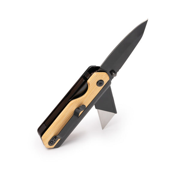 Stamina ROLDI Stainless steel and bamboo multi-tool in beige - promotional merchandise printed with your company logo