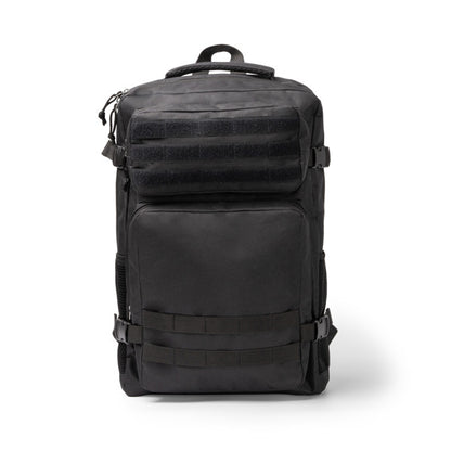 Stamina FRANCIS 600D RPET backpack in black - promotional merchandise printed with your company logo