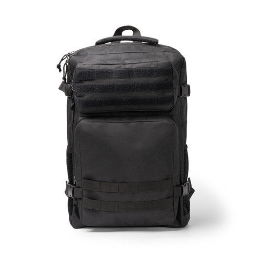 Stamina FRANCIS 600D RPET backpack in black - promotional merchandise printed with your company logo