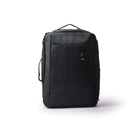 Stamina BERIA PU leather and 210D backpack in black - promotional merchandise printed with your company logo