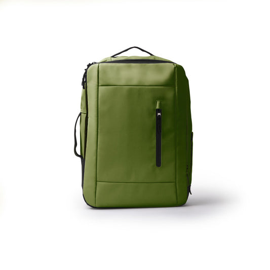 Stamina BERIA PU leather and 210D backpack in dark green - promotional merchandise printed with your company logo