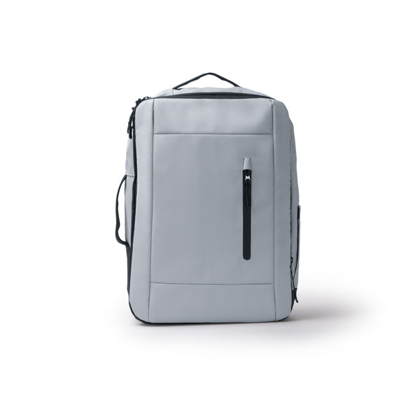 Stamina BERIA PU leather and 210D backpack in grey - promotional merchandise printed with your company logo