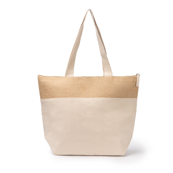 Stamina MOREA Cotton and jute cooler bag in beige - promotional merchandise printed with your company logo