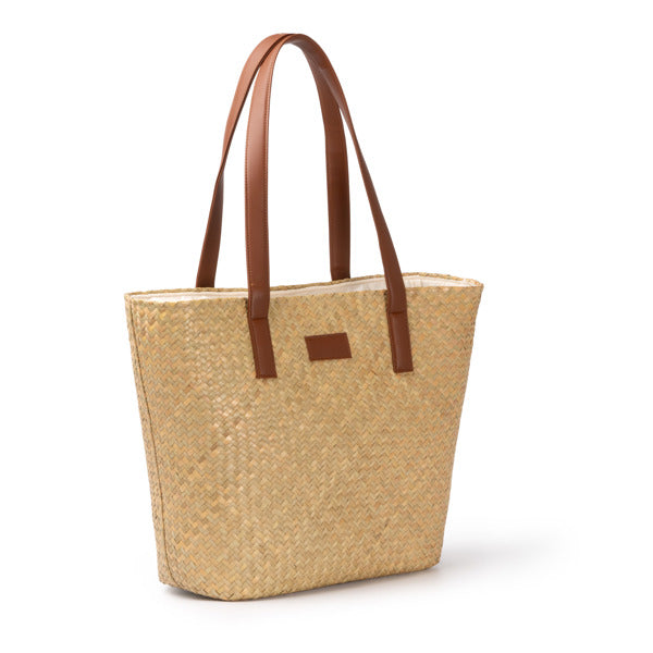Stamina MIYAKO Straw tote bag in beige - promotional merchandise printed with your company logo