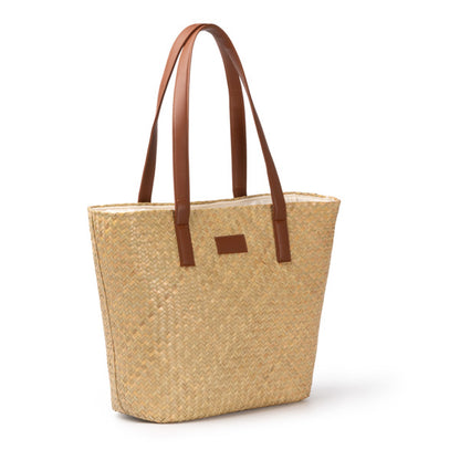 Stamina MIYAKO Straw tote bag in beige - promotional merchandise printed with your company logo