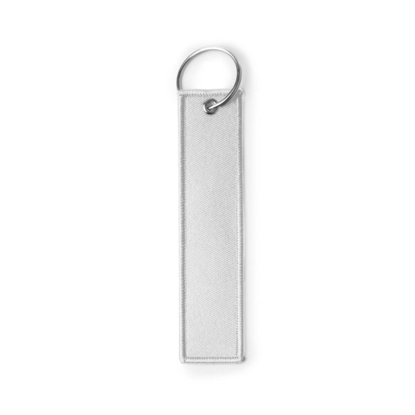 Stamina TOMCAT Metal and RPET keyring in white - promotional merchandise printed with your company logo