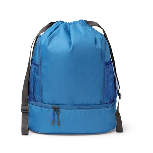 Stamina DEBOER 600D RPET drawstring bag in royal blue - promotional merchandise printed with your company logo