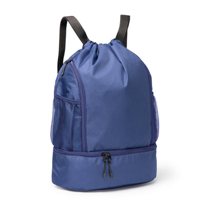 Stamina DEBOER 600D RPET drawstring bag in black - promotional merchandise printed with your company logo