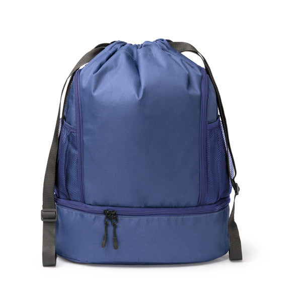 Stamina DEBOER 600D RPET drawstring bag in navy blue - promotional merchandise printed with your company logo