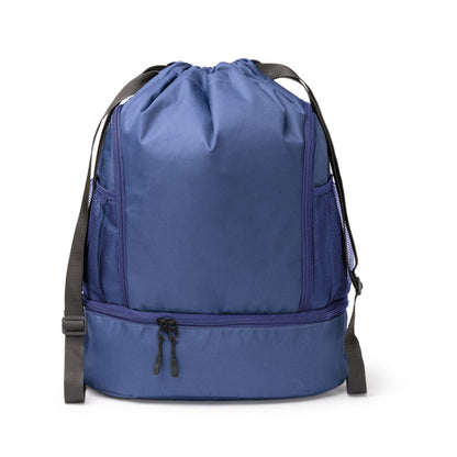 Stamina DEBOER 600D RPET drawstring bag in navy blue - promotional merchandise printed with your company logo