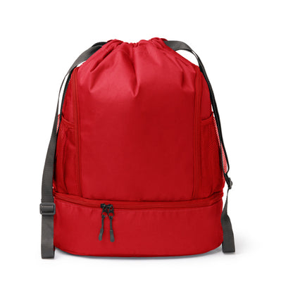 Stamina DEBOER 600D RPET drawstring bag in red - promotional merchandise printed with your company logo