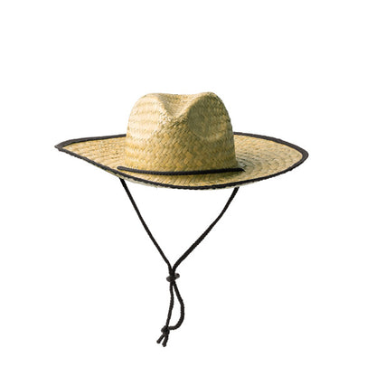 Stamina MUNDAK Straw and polyester hat in black - promotional merchandise printed with your company logo
