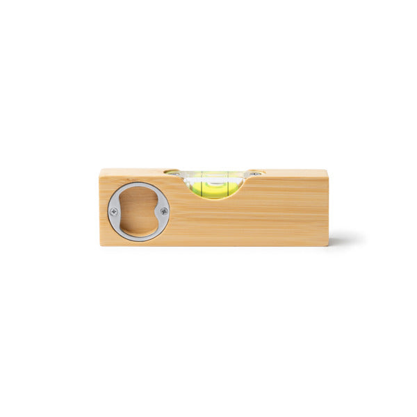 Stamina CIROK Bamboo and metal bottle opener in beige - promotional merchandise printed with your company logo