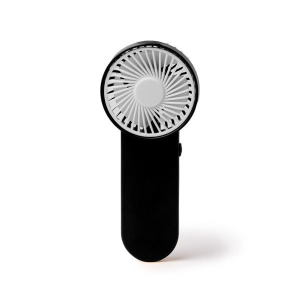 Stamina PISTOL ABS hand fan in black - promotional merchandise printed with your company logo