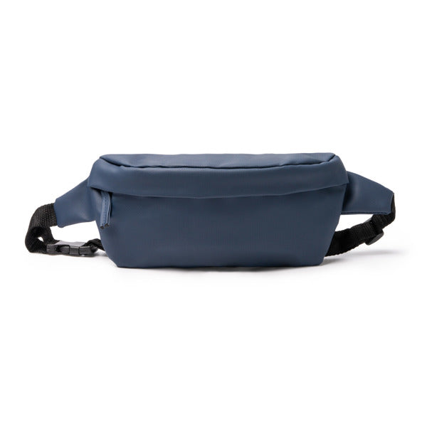 Stamina ZUMEL PU leather and RPET belt pouch in navy blue - promotional merchandise printed with your company logo