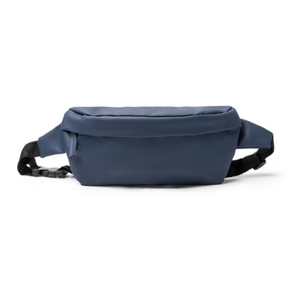 Stamina ZUMEL PU leather and RPET belt pouch in navy blue - promotional merchandise printed with your company logo