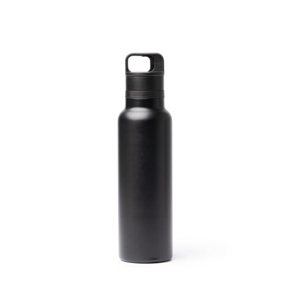 Stamina BITMAN Recycled stainless steel thermal bottle in black - promotional merchandise printed with your company logo