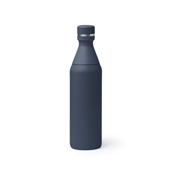 Stamina BLOSON Stainless steel thermal bottle 550 ml in navy blue - promotional merchandise printed with your company logo