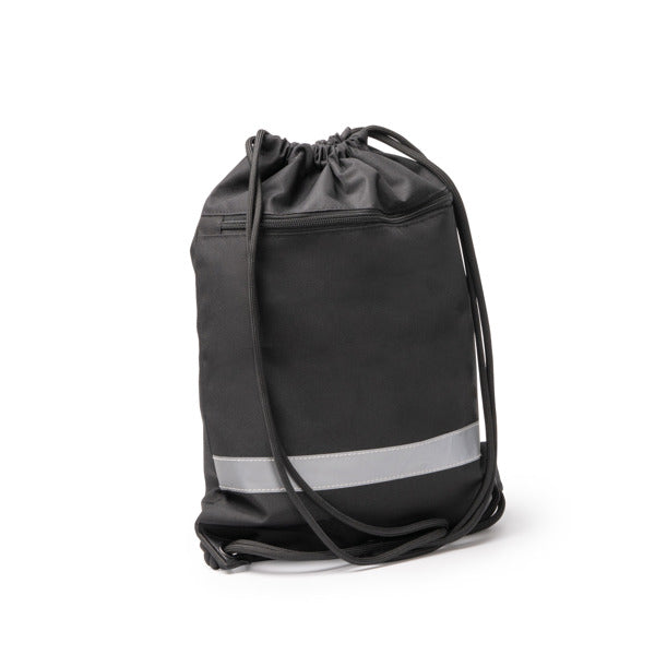 Stamina LUCIO 300D RPET drawstring bag in black - promotional merchandise printed with your company logo
