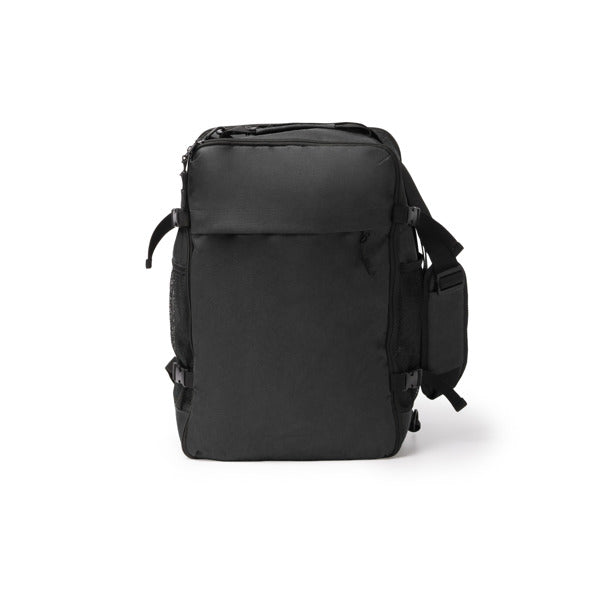 Stamina BRUNOX 600D RPET backpack in black - promotional merchandise printed with your company logo