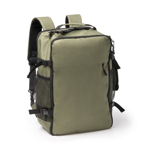 Stamina BRUNOX 600D RPET backpack in black - promotional merchandise printed with your company logo