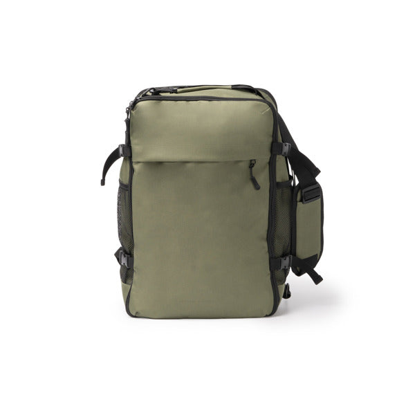 Stamina BRUNOX 600D RPET backpack in dark green - promotional merchandise printed with your company logo