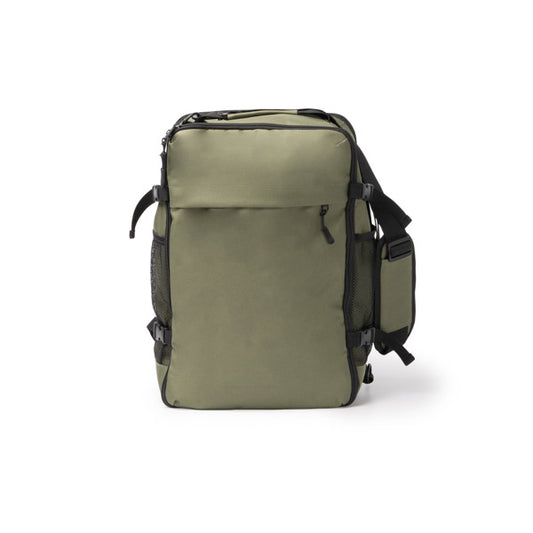 Stamina BRUNOX 600D RPET backpack in dark green - promotional merchandise printed with your company logo