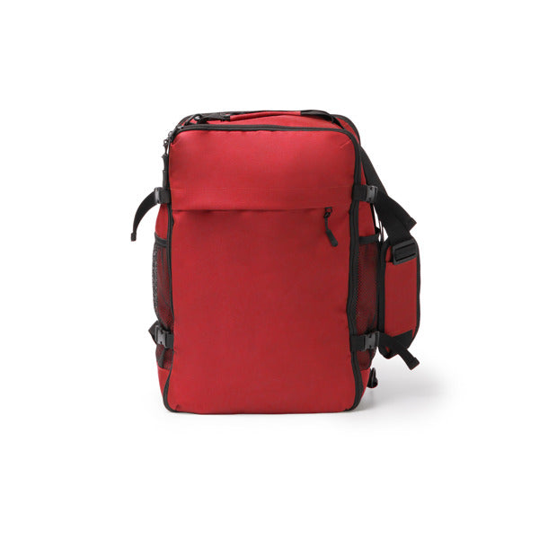 Stamina BRUNOX 600D RPET backpack in red - promotional merchandise printed with your company logo