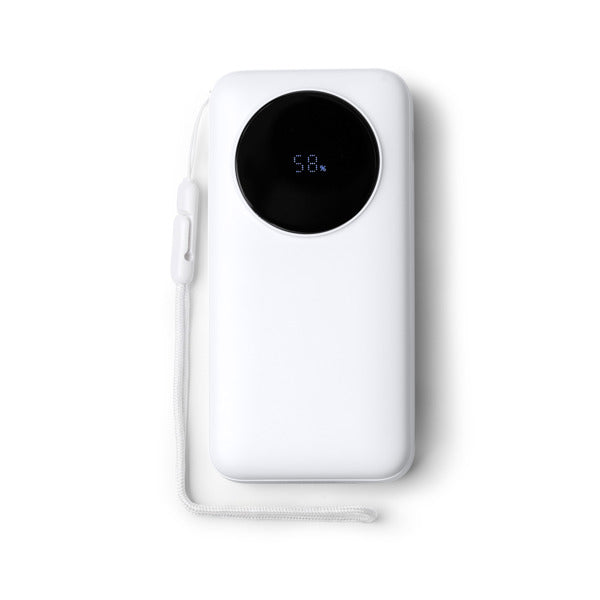 Stamina PERAL ABS power bank 20000 mAh in white - promotional merchandise printed with your company logo