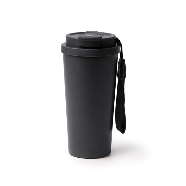 Stamina FOLNER Recycled stainless steel thermal cup 500 ml in black - promotional merchandise printed with your company logo