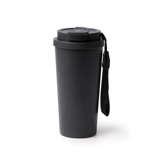 Stamina FOLNER Recycled stainless steel thermal cup 500 ml in black - promotional merchandise printed with your company logo