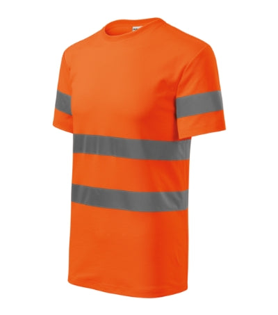 RIMECK HV PROTECT Unisex T-shirt in fluorescent orange - promotional clothing printed with your company logo