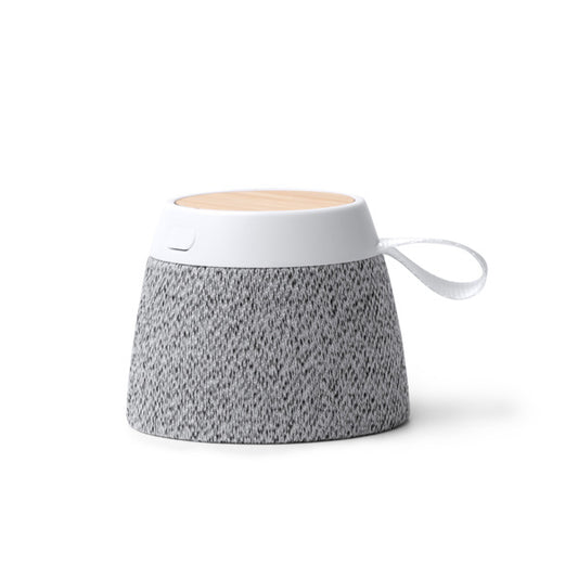 Stamina MONARK RPET and bamboo Bluetooth speaker in heather grey - promotional merchandise printed with your company logo