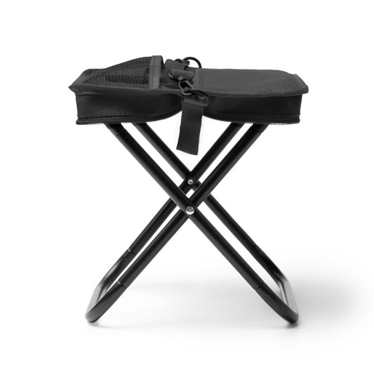 Stamina TROTY 600D RPET folding chair in black - promotional merchandise printed with your company logo