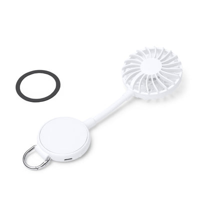Stamina DENISON Recycled ABS hand fan in white - promotional merchandise printed with your company logo