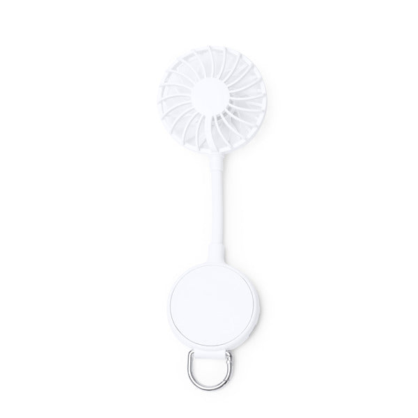 Stamina DENISON Recycled ABS hand fan in white - promotional merchandise printed with your company logo