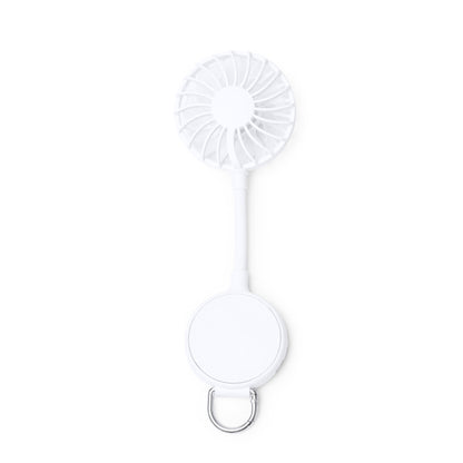 Stamina DENISON Recycled ABS hand fan in white - promotional merchandise printed with your company logo