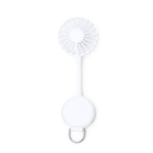 Stamina DENISON Recycled ABS hand fan in white - promotional merchandise printed with your company logo