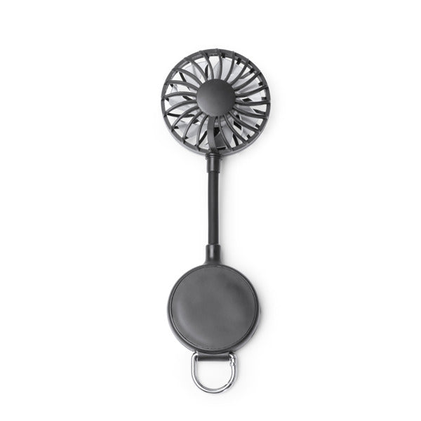 Stamina DENISON Recycled ABS hand fan in black - promotional merchandise printed with your company logo