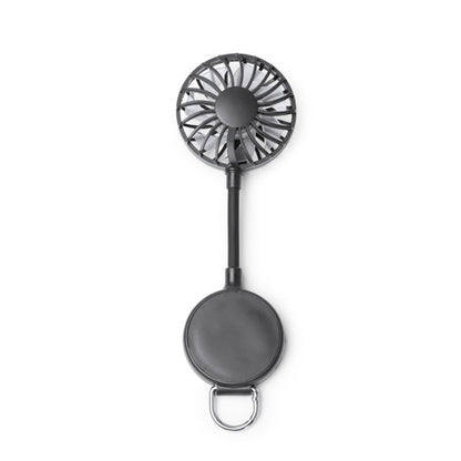 Stamina DENISON Recycled ABS hand fan in black - promotional merchandise printed with your company logo