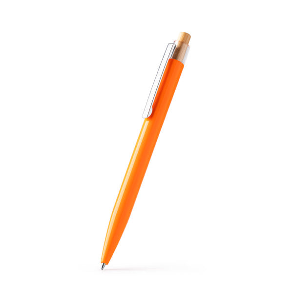 Stamina DIKEN Bamboo and recycled ABS ball pen in white - promotional merchandise printed with your company logo