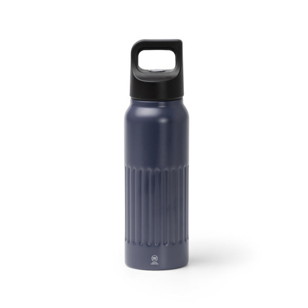 Stamina MORONI Recycled stainless steel thermal bottle in navy blue - promotional merchandise printed with your company logo