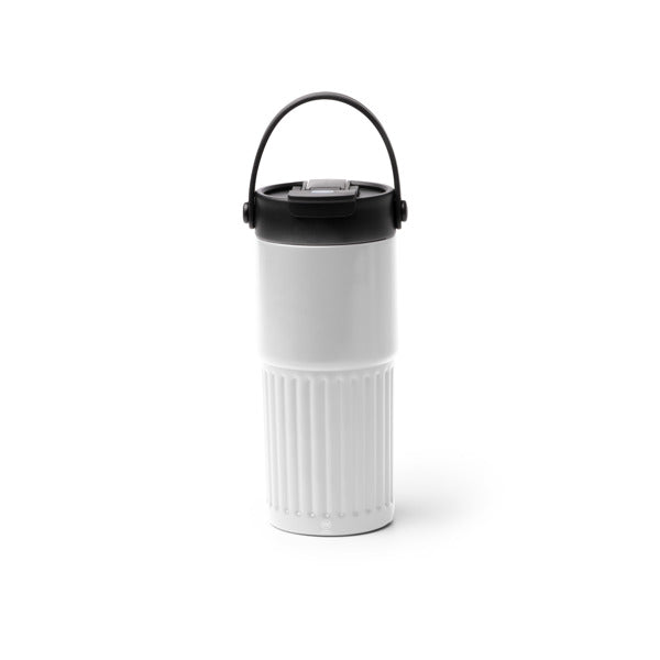 Stamina TUMBAT Recycled stainless steel thermal cup 600 ml in white - promotional merchandise printed with your company logo