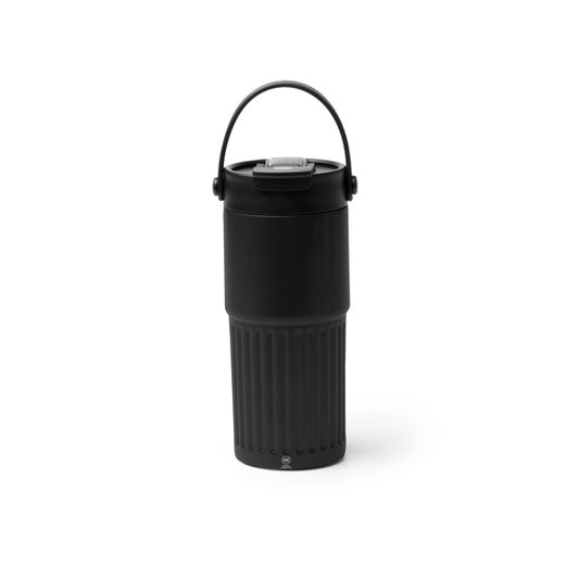 Stamina TUMBAT Recycled stainless steel thermal cup 600 ml in black - promotional merchandise printed with your company logo