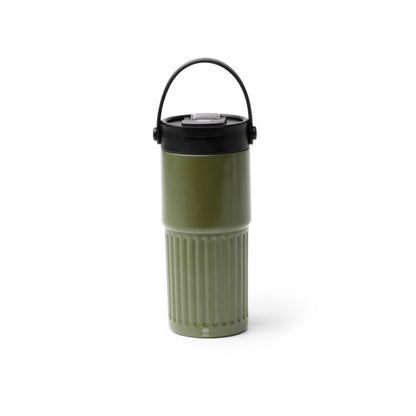 Stamina TUMBAT Recycled stainless steel thermal cup 600 ml in dark green - promotional merchandise printed with your company