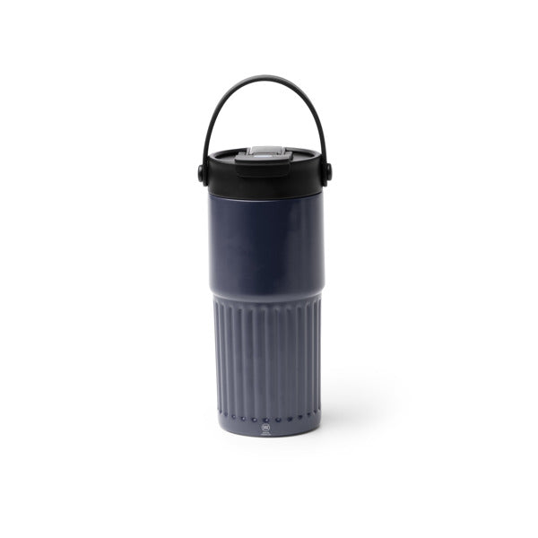 Stamina TUMBAT Recycled stainless steel thermal cup 600 ml in navy blue - promotional merchandise printed with your company